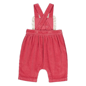 Hello Simone - Pirouette Fitilli Kadife Salopet | Pembe