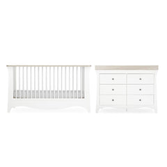 CuddleCo Clara Luxe 2pc Set - White/Ash-Nursery Sets-White/Ash- | Natural Baby Shower