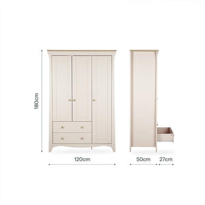 CuddleCo Clara Triple Wardrobe 2 Draw - Cashmere/Ash-Wardrobes-Cashmere/Ash- | Natural Baby Shower