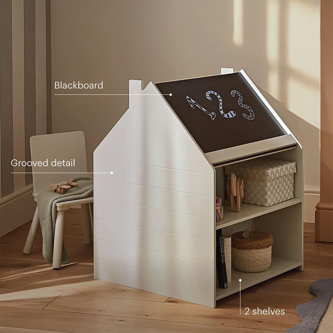 CuddleCo Storage Desk + Easel & Chair - Pebble-Tables + Seating-Pebble- | Natural Baby Shower