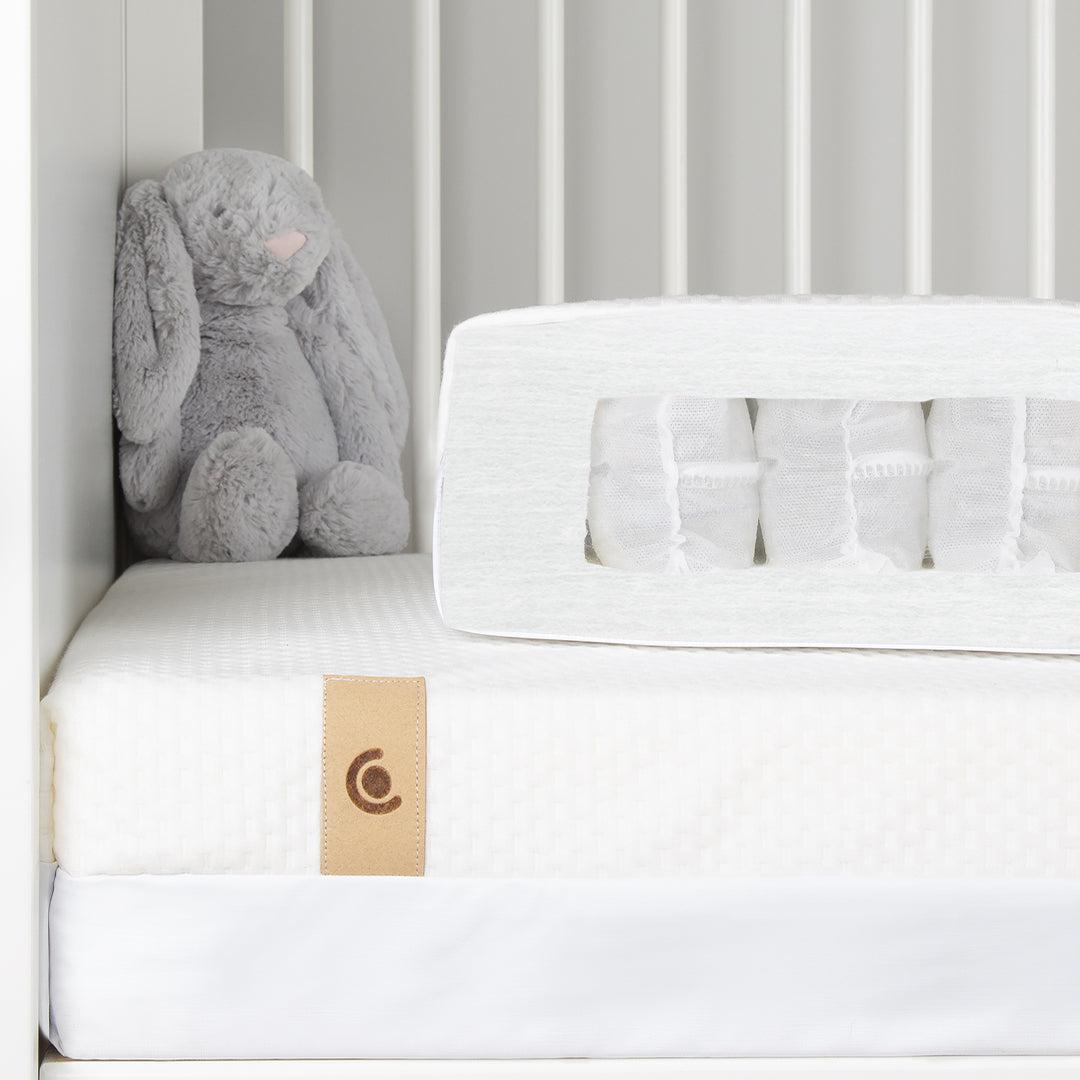 CuddleCo Signature Hypo Allergenic Bamboo Pocket Sprung Cot Bed Mattress - White-Mattresses-White- | Natural Baby Shower