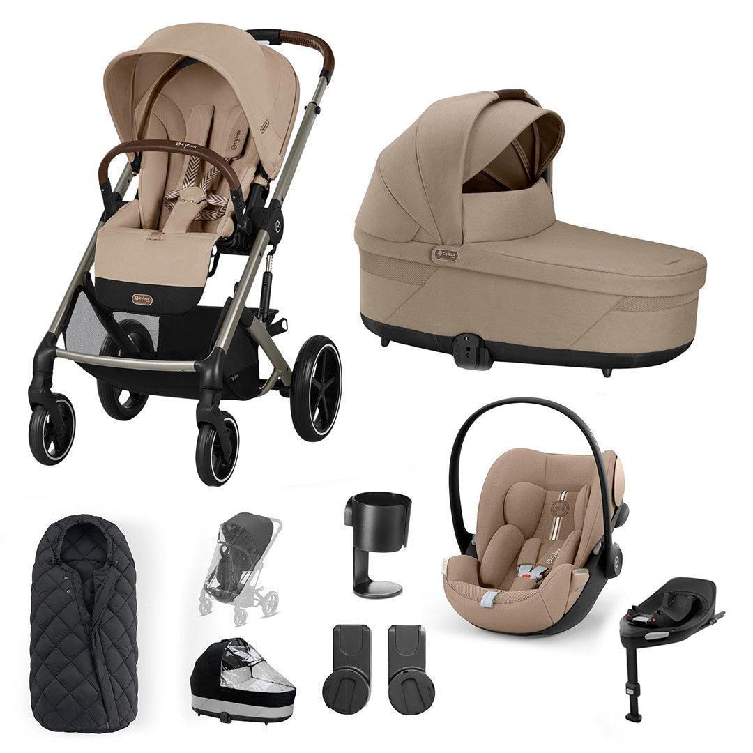 CYBEX Balios S Lux + Cloud G Travel System-Travel Systems-Almond Beige-SNOGGA Footmuff | Natural Baby Shower