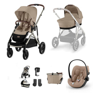 CYBEX Gazelle S + Cloud G Travel System-Travel Systems-Almond Beige-No Base | Natural Baby Shower