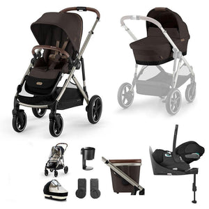 CYBEX Gazelle S + Cloud T Travel System-Travel Systems-Moon Black-No Base | Natural Baby Shower