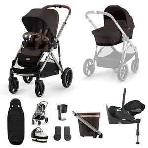 CYBEX Gazelle S + Cloud T Travel System-Travel Systems-Moon Black-No Base | Natural Baby Shower