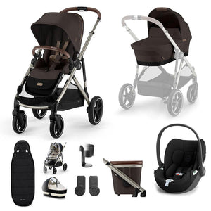 CYBEX Gazelle S + Cloud T Travel System-Travel Systems-Moon Black-No Base | Natural Baby Shower