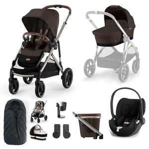 CYBEX Gazelle S + Cloud T Travel System-Travel Systems-Moon Black-No Base | Natural Baby Shower