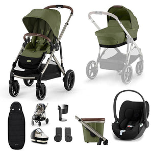 CYBEX Gazelle S + Cloud T Travel System-Travel Systems-Moon Black-No Base | Natural Baby Shower