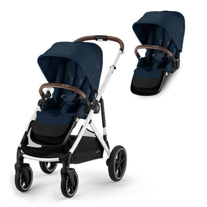 CYBEX Gazelle S Double Pushchair - Ocean Blue-Strollers-Ocean Blue-Without Carrycot | Natural Baby Shower