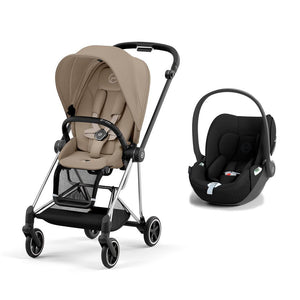 CYBEX Mios + Cloud T Travel System - Cozy Beige-Travel Systems-Chrome Black-None | Natural Baby Shower