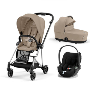 CYBEX Mios + Cloud T Travel System - Cozy Beige-Travel Systems-Chrome Black-Lux | Natural Baby Shower
