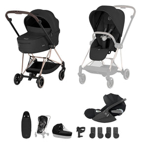 Cybex Mios Ultimate Accessory Bundle - Comfort Collection-Travel Systems-Sepia Black/Rose Gold-Without Base | Natural Baby Shower