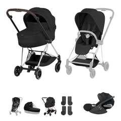 Cybex Mios Ultimate Bundle - Style Collection-Travel Systems-Sepia Black-Chrome Brown | Natural Baby Shower