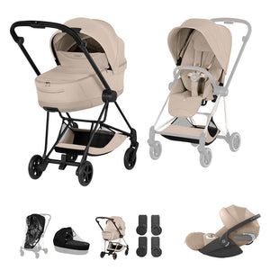 Cybex Mios Ultimate Bundle - Style Collection-Travel Systems-Cozy Beige-Matt Black | Natural Baby Shower