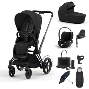 CYBEX e-Priam Ultimate Bundle-Travel Systems-Sepia Black-Matt Black | Natural Baby Shower