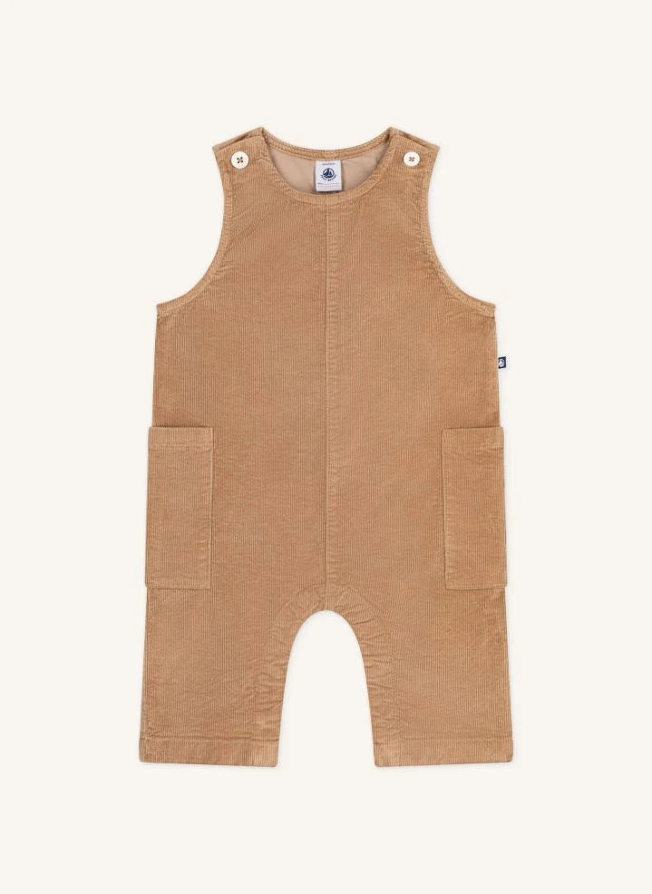 Petit Bateau - بدلة مخملية من القطن العضوي | Camel