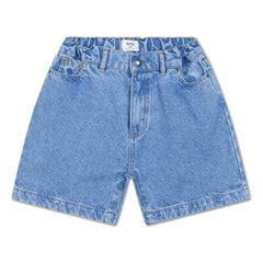 Repose AMS - Denim Organik Pamuk Bermuda Şort | Mavi