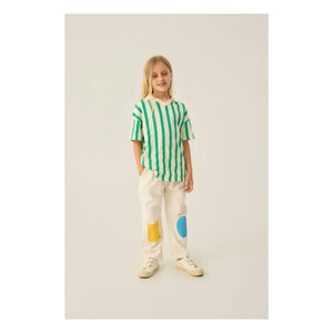 The Campamento - Yeşil Oversize Çizgili Polo Tişört
