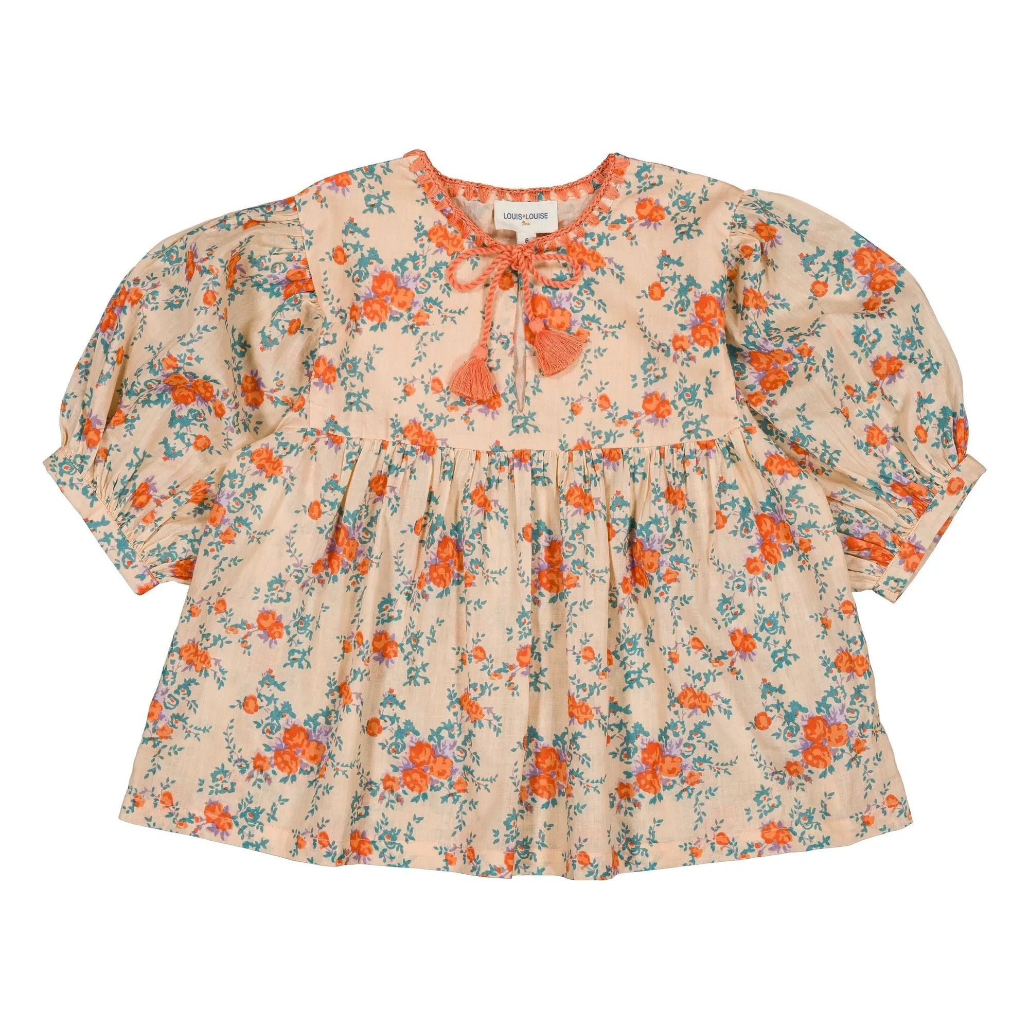 Louis Louise - Blouse Poonam Fleurie | Bej pembe