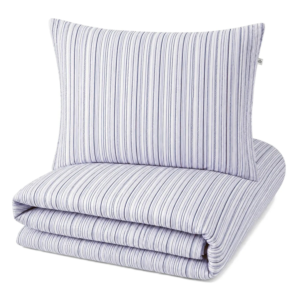 Editions Aimable - Paulette طقم غطاء لحاف | Azure Stripes Poplin
