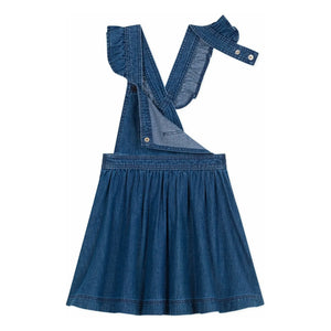 Petit Bateau - Organik Pamuk Denim Salopet Elbise | Denim mavisi