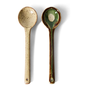 HKliving - Hills seramik çatal bıçak seti - 2'li | Bej