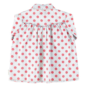 Piupiuchick - Pois Denim Elbise | Açık Mavi
