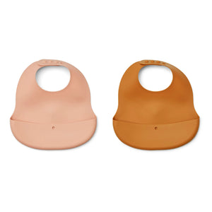 Liewood - Ember Silikon Mama Önlükleri - 2'li Set | Pembe