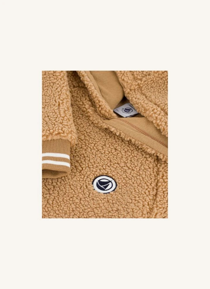 Petit Bateau - سويتشيرت بطراز شيربا | بلون جملي