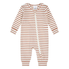 Petit Lem - Çizgili Fitilli Organik Pamuk ve Modal Ayaklı Pijama | Kil