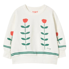 Tinycottons - Organik pamuk çiçek sweatshirt | Beyaz