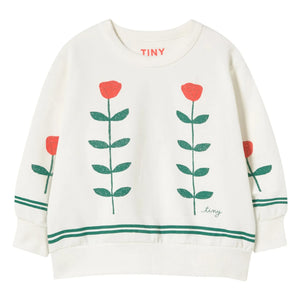 Tinycottons - Organik pamuk çiçek sweatshirt | Beyaz
