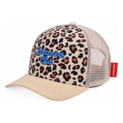 Hello Hossy - Trucker Leopar Kavisli Siperlikli Şapka Geri Dönüştürülmüş Elyaflar | Krem