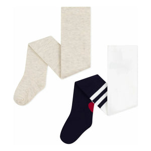 Petit Bateau - Kalp Desenli Yüksek Çorap 2 Çift | Lacivert