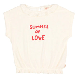 Búho - Summer Of Love Fırfırlı Terry T-Shirt | Ekru