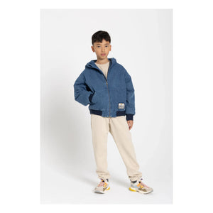 Hundred Pieces - Denim Mat Kapüşonlu Ceket | Denim mavi