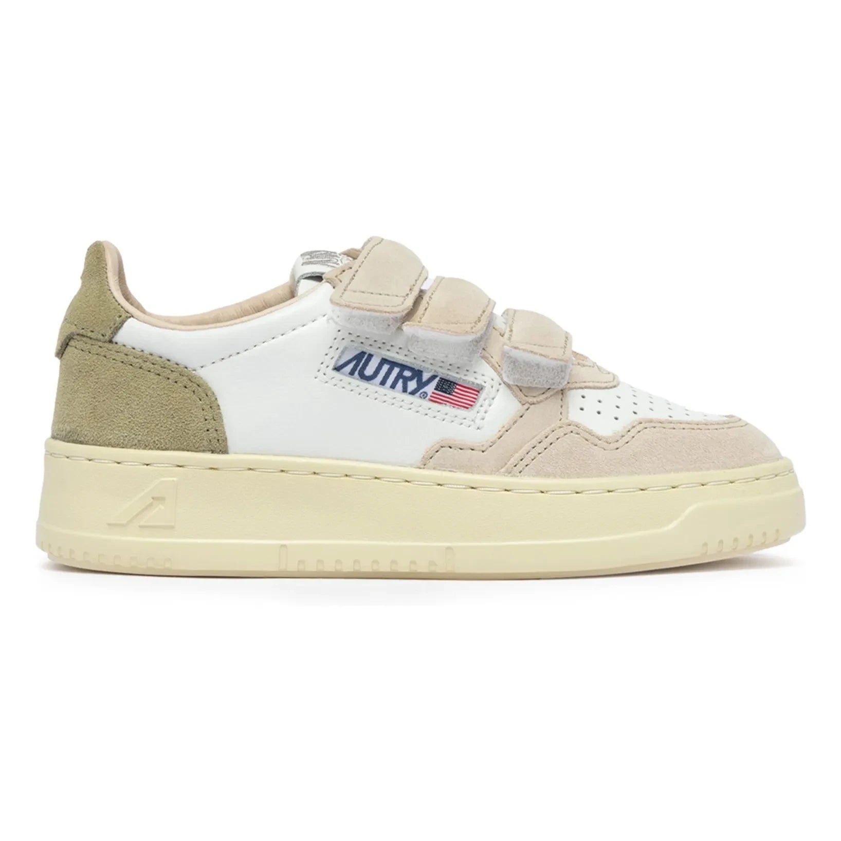 Autry - Kids Kidstripes Low Tricolor Süet Sneakers | Light khaki