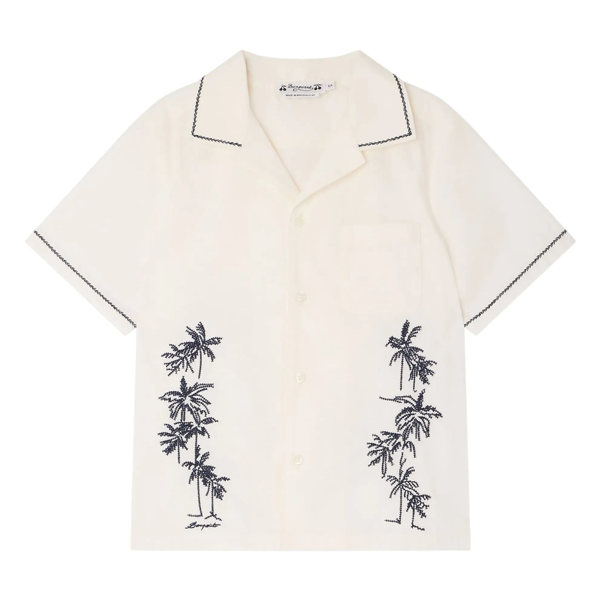 Bonpoint - Steve işlemeli gömlek Organik pamuk | Krem