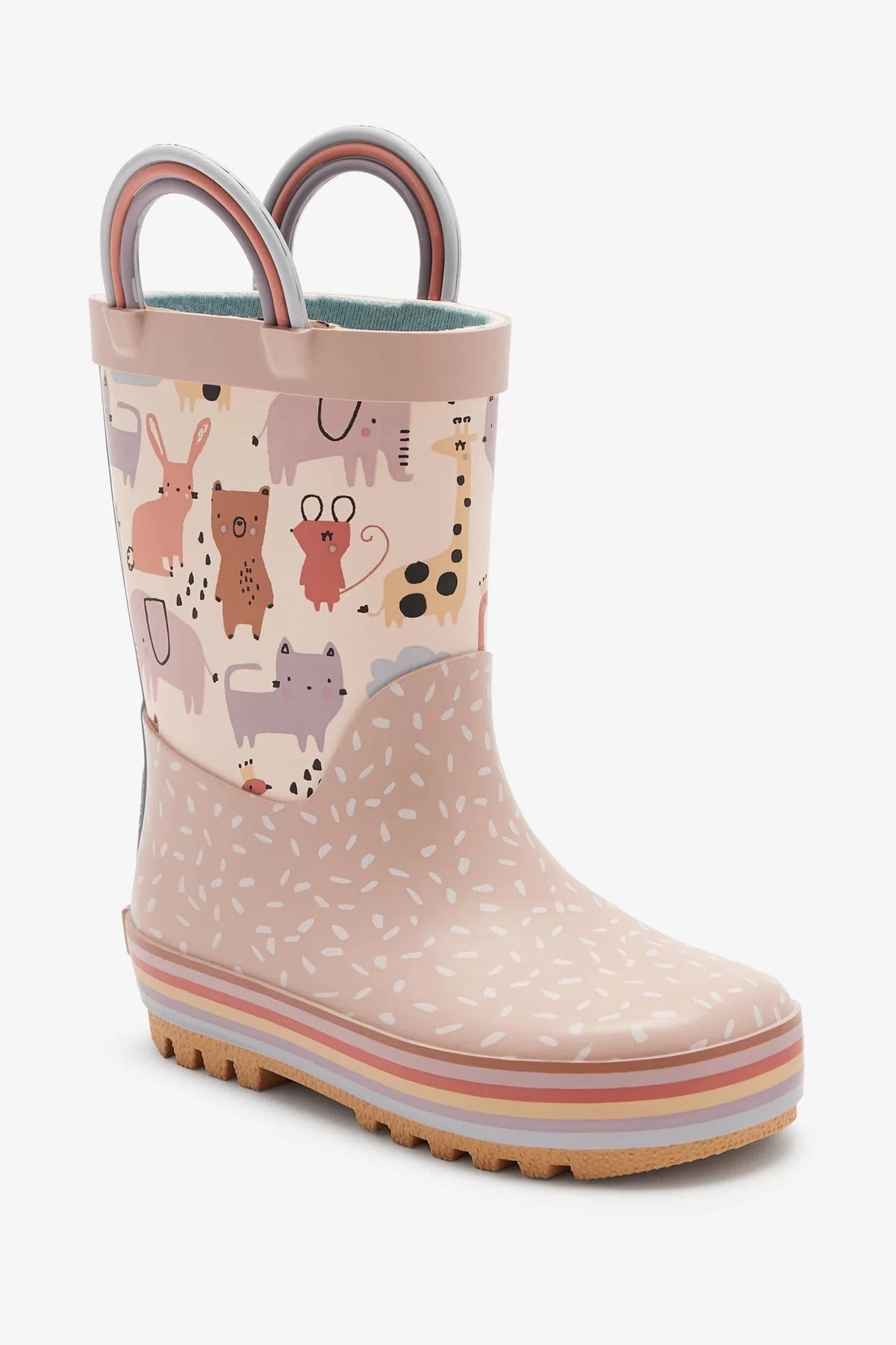 Dinossi - Kulplu Soft Pembe Tatlı Hayvanlar Kız Çocuk Yağmur Çizmesi - 28