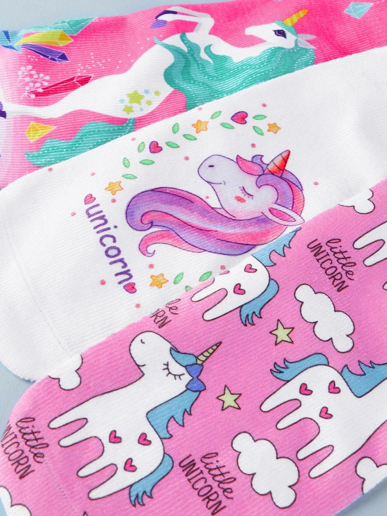 Dinossi - Unicorn Kız Çocuk 3'lü Çorap Seti