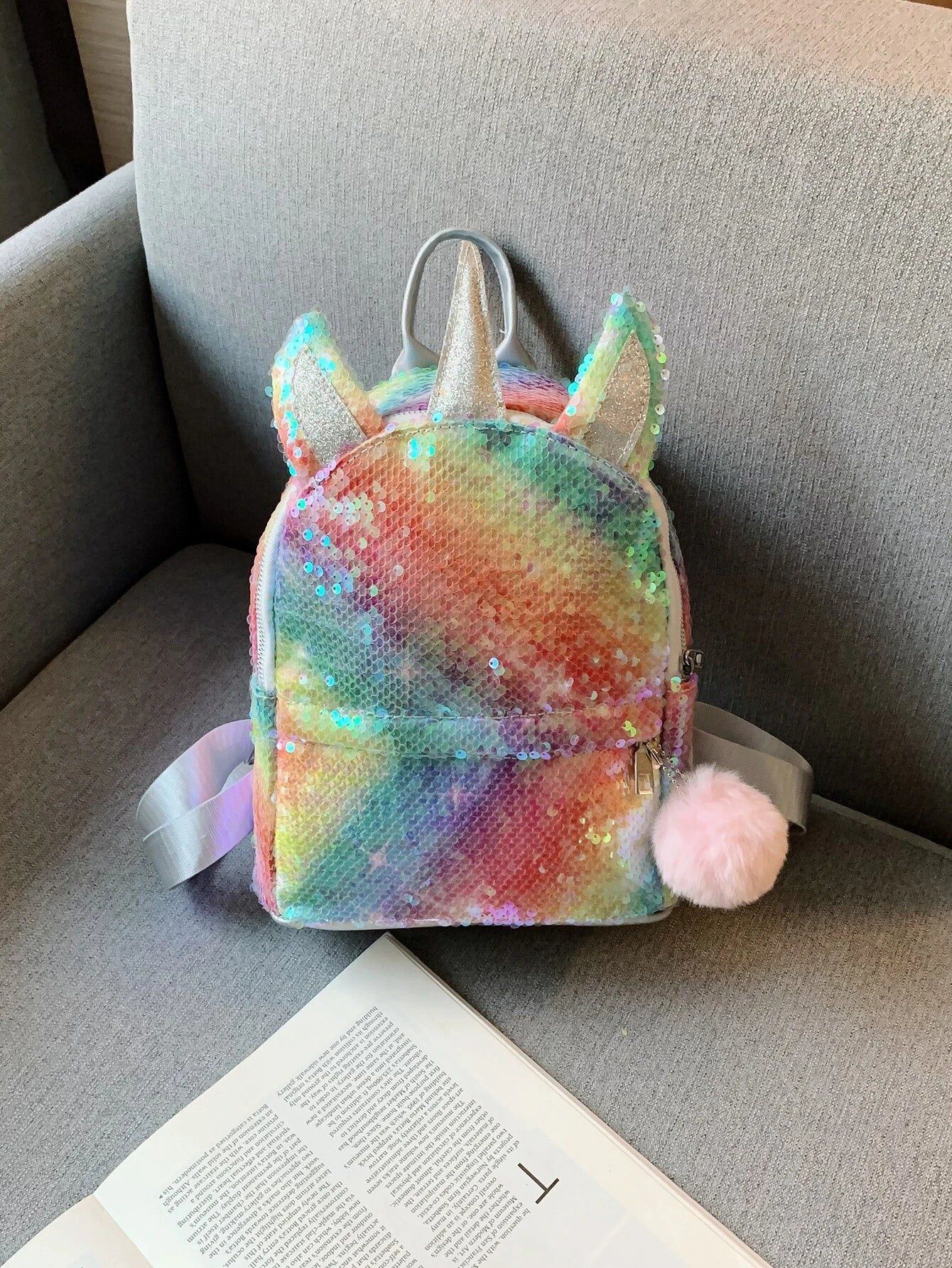 Dinossi - Unicorn Parlak Pullu Kız Çocuk Sırt Çantası