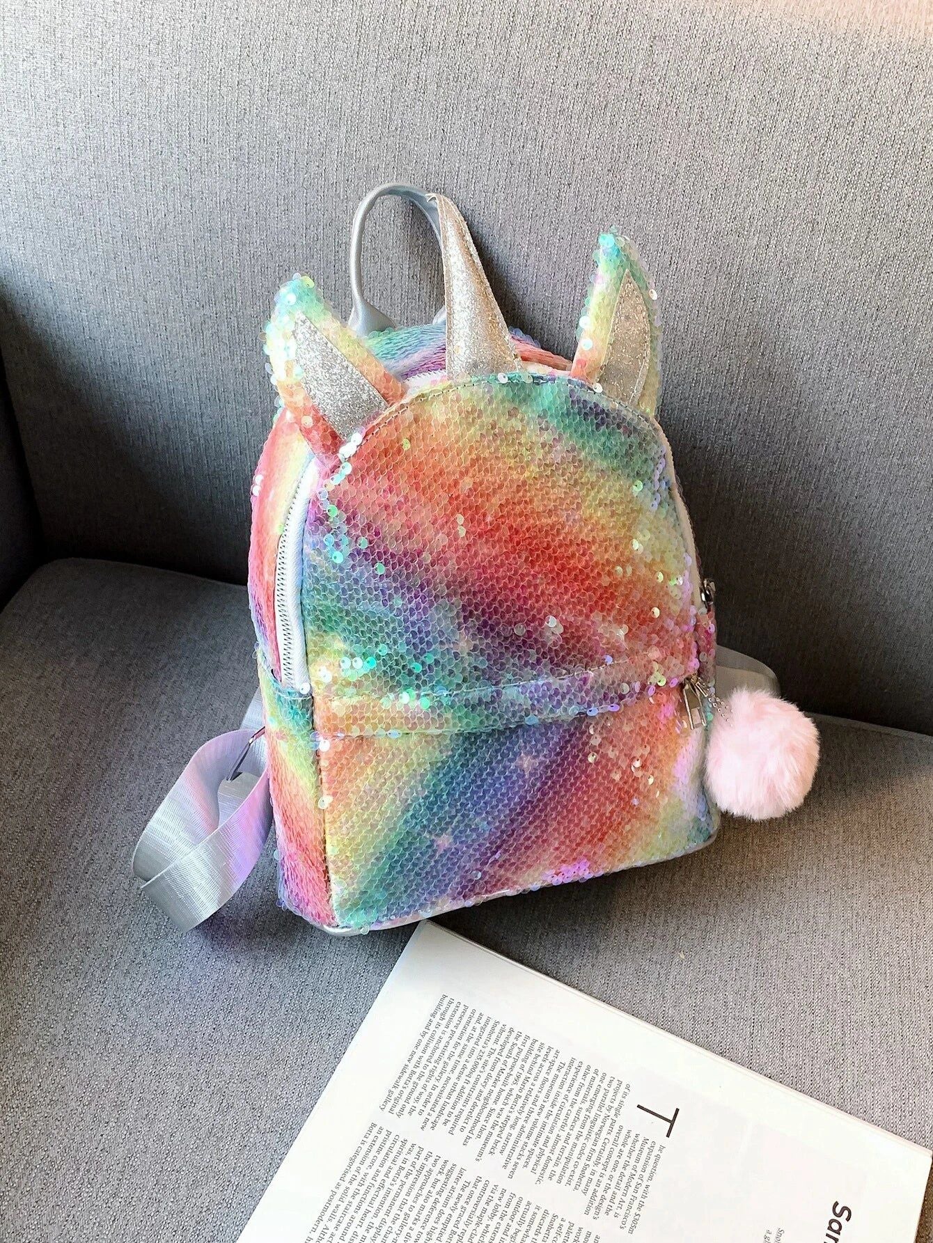 Dinossi - Unicorn Parlak Pullu Kız Çocuk Sırt Çantası