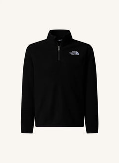 The North Face - فleece Glacier بزي 1/4 مزود بسحاب | أسود