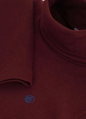 Petit Bateau - Organik pamuklu logolu balıkçı yaka | Bordo