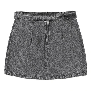Sisters Department - Hayvan Desenli Pamuk Etek | Washed Black