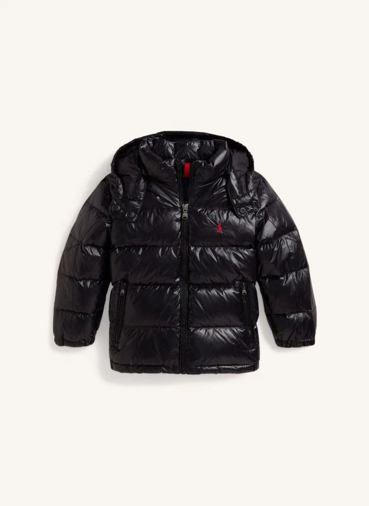 Ralph Lauren - سترة بغطاء رأس بشعار Lake | أسود