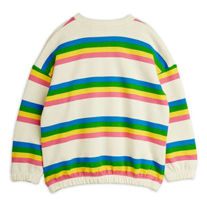 Mini Rodini - Organik pamuklu çizgili sweatshirt | Ecru