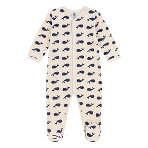 Petit Bateau - Dors Bien Velours Baleine Pijama | Gri Melanj