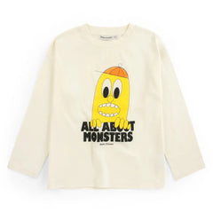 Bobo Choses - Lemon T-shirt All About Monsters Organik pamuk | Ekru