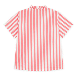 Petit Bateau - Çizgili Organik Pamuk Bluz | Mercan